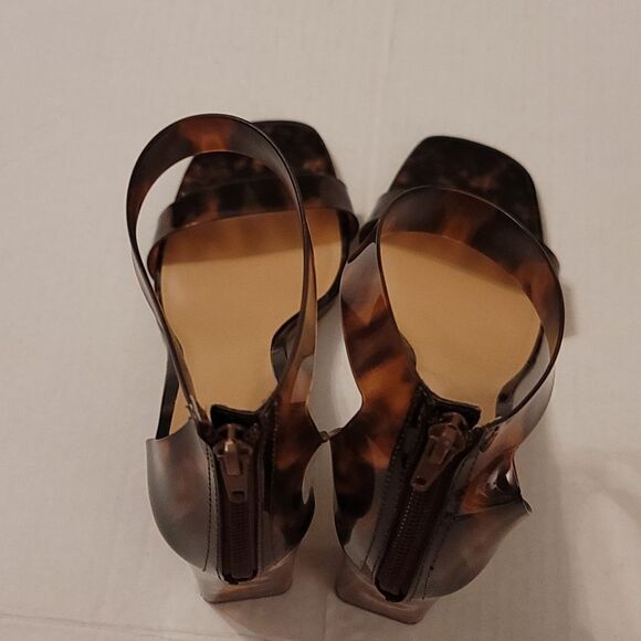 NEW INC TRANSLUCENT STRAPS ANKLE STRAP MAKENNA SQUARE TOE BLOCK HEEL SANDAL - Picture 6 of 16